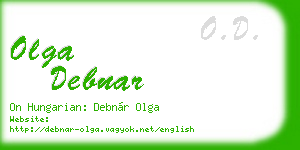 olga debnar business card