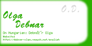 olga debnar business card